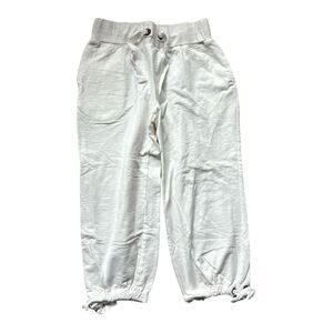 Womens Caribbean Joe White Drawstring Culottes Cropped Soft Spun Pants  - Sz S